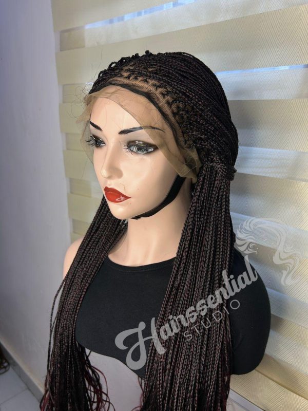 Fresh Curly Braided Full lace wig 1B/350 - Image 2