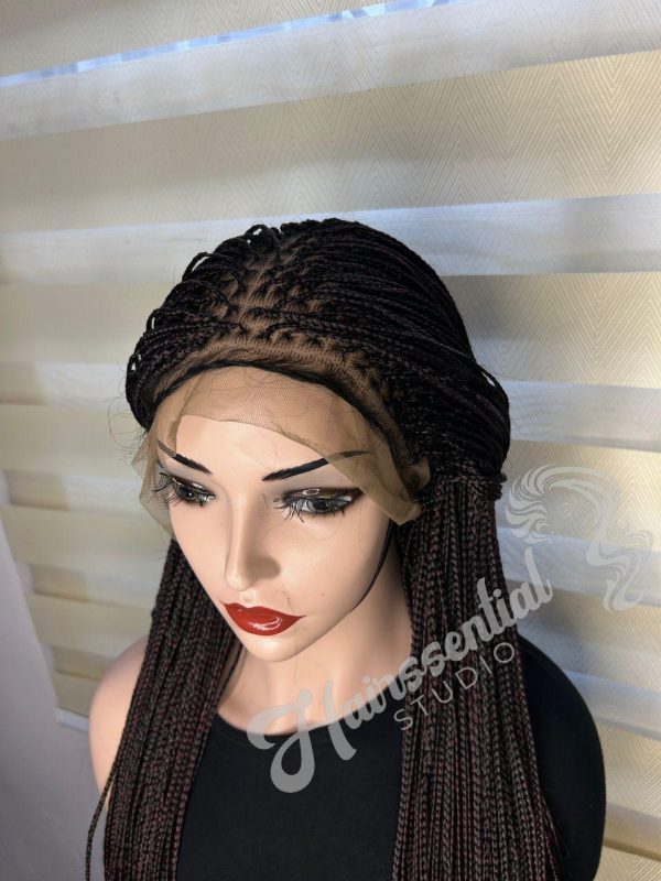 Fresh Curly Braided Full lace wig 1B/350 - Image 3
